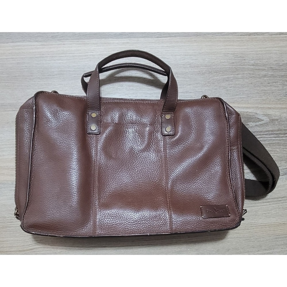 Cole Haan Unisex Brown Leather Shoulder Strap Briefcase Satchel Laptop‎ Bag 15"